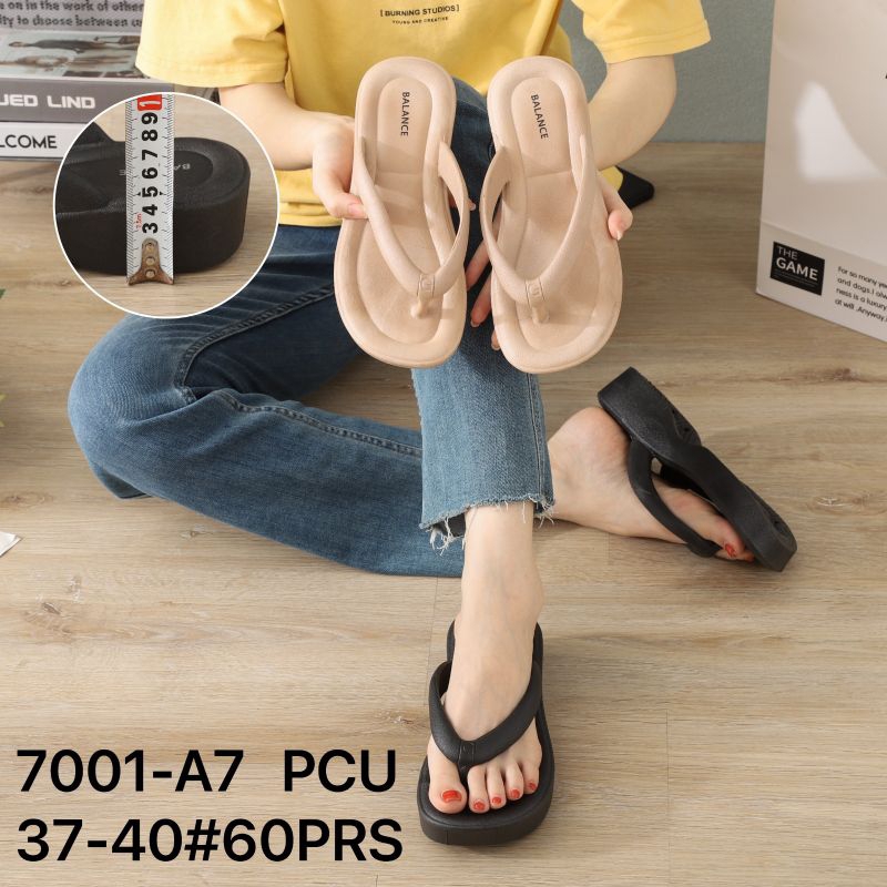 Sandal Jepit Wedges Jelly Wanita Tebal Simple Polos 7001