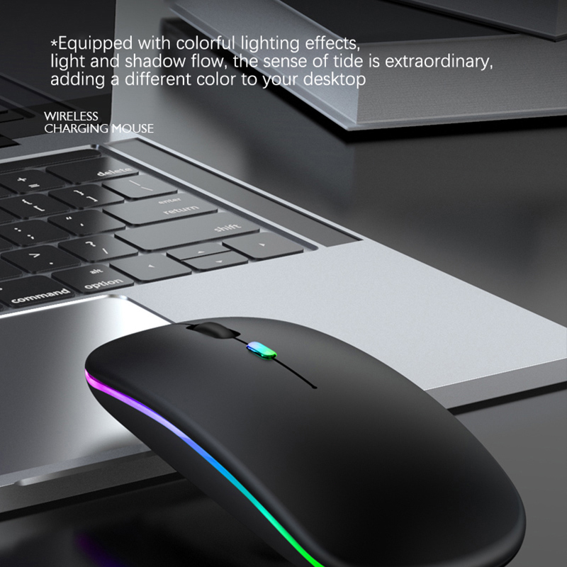 Actual 【COD】Mouse Wireless Rechargeable Silent Click Slim 2.4G Wireless Bluetooth 1600 DPI RGB LED Mouse Gaming Mouse Bluetooth Rechargeable Laptop