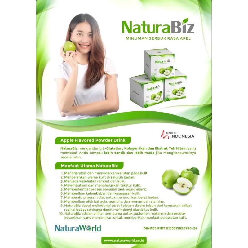 

Natura Biz minuman serbuk rasa Apel NaturaWorld