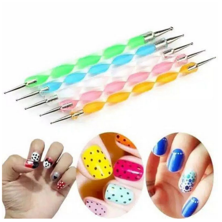 A584 NAIL DOTTING PEN art dual end dott rhinestone rhine stone gem jewelry beads sequins alat mesin manicure pedicure meni pedi salon perawatan tangan kaki kuku kecantikan kutek gel kuteks titik acrylic uv polish painting paint