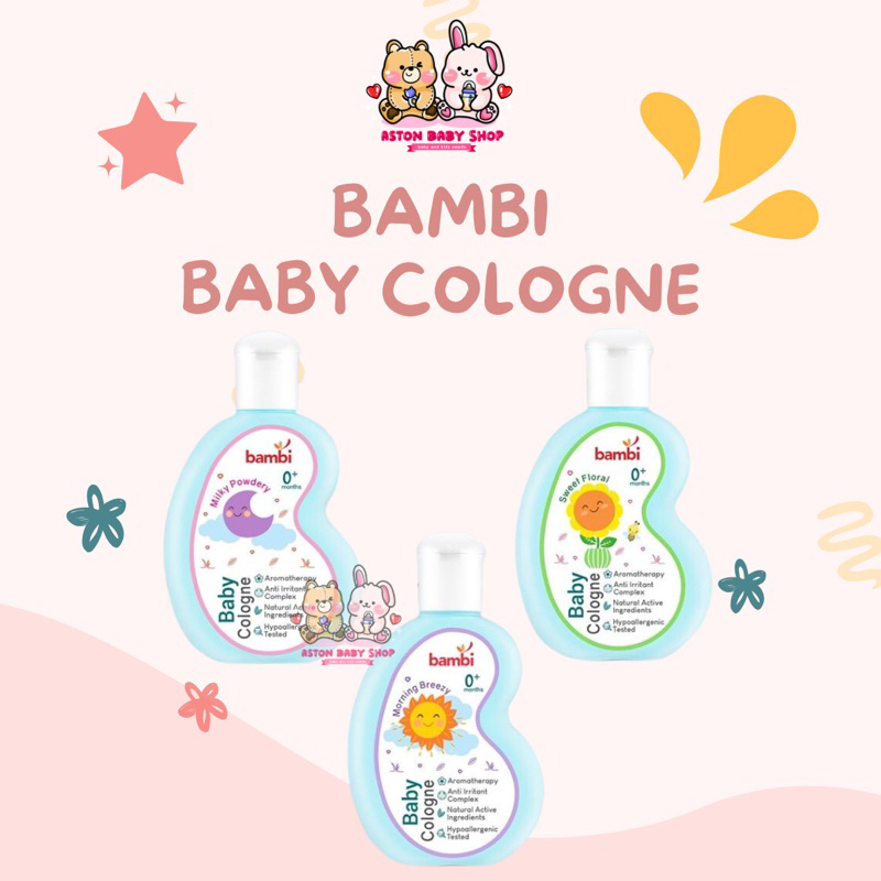 Bambi Baby Cologne 100ml Milky powdery/sweet floral/ morning breezy Cologne Bayi Parfum Bayi