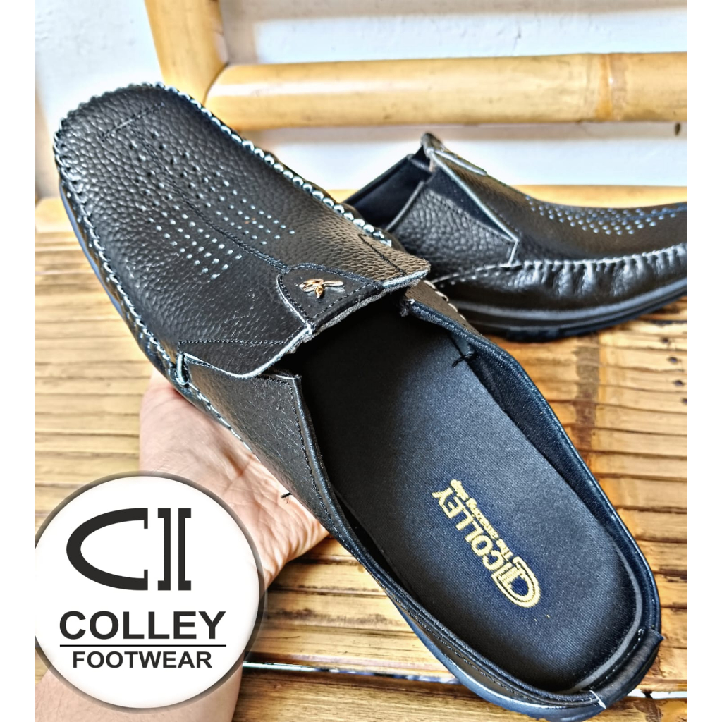 SEPATU KULIT PRIA BUSTONG / LOAFERS / CASUAL LEATHER SHOES CLY-PBB-002 HITAM