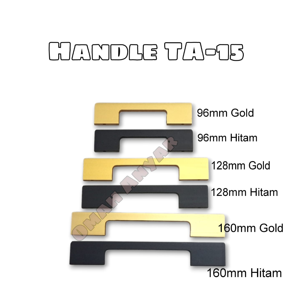 Handle Aluminium Pegangan Tarikan Laci Lemari Mebel Kitchen Set Huben TA 15