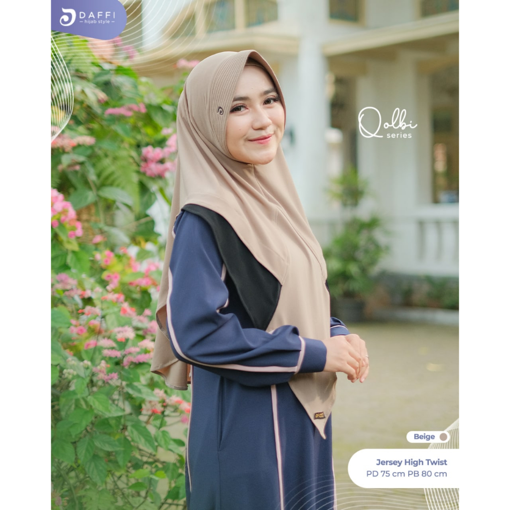 QOLBI Daffi Hijab Bergo Original Jilbab Polos