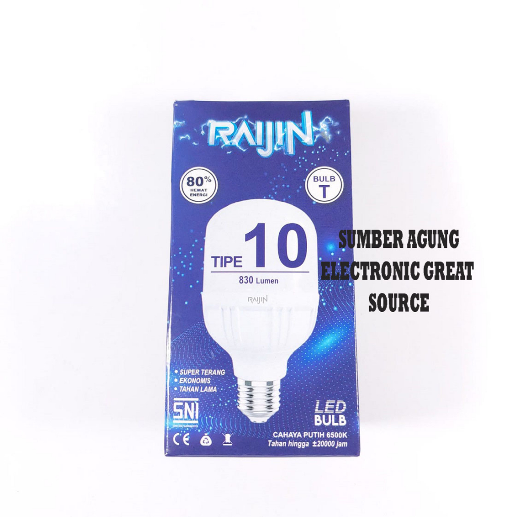 Lampu LED 10W 10 Watt Tipe Raijin Murah Berkualitas 830 Lumen Terang