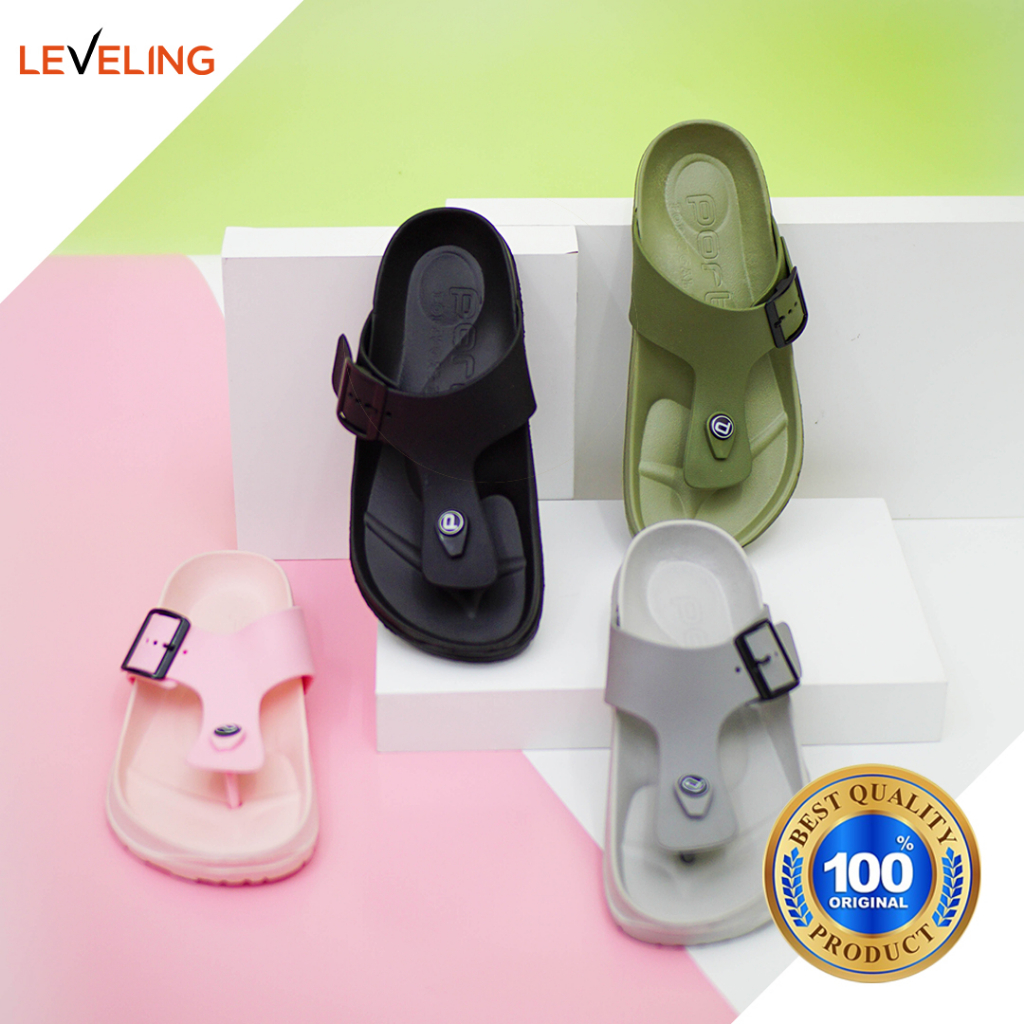 1028L-4 - Porto Leveling New Arrival Sandal Jepit Wanita Sendal Keren Harian Rumahan Karet Anti Slip Awet Nyaman Terbaru