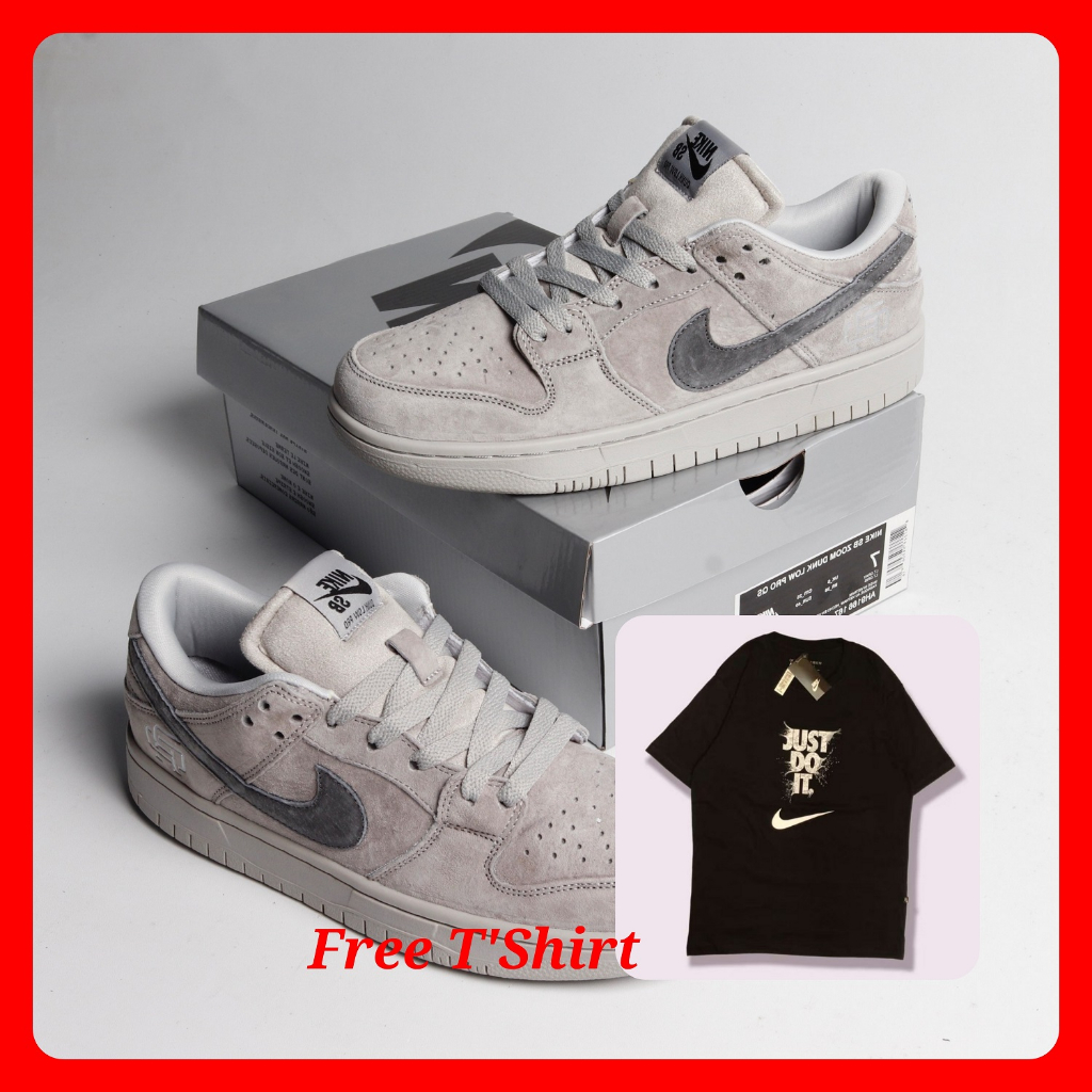 Sepatu Nike SB Low Reigning Champ  Dunk Pro Qs Grey Original Pria