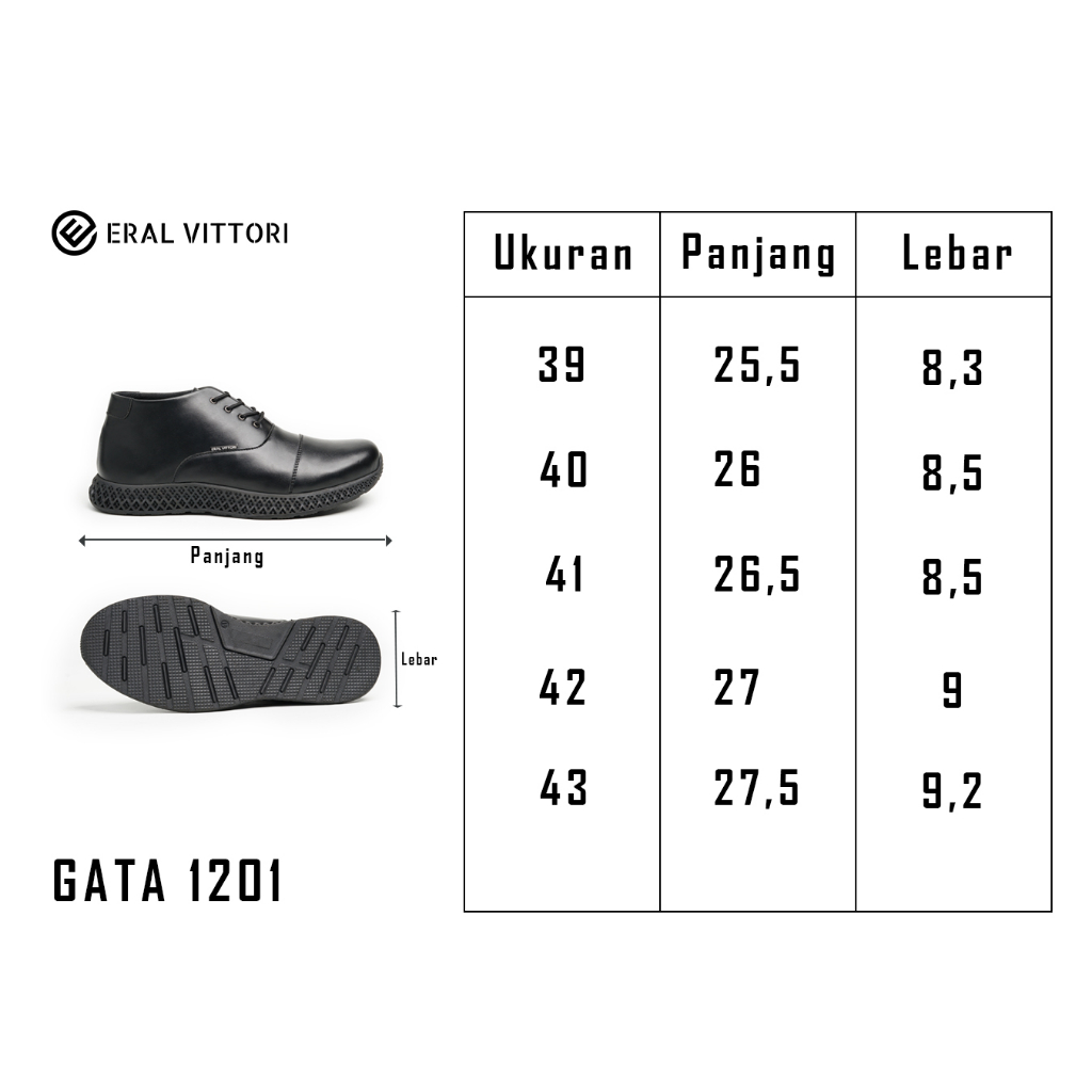 Eral Vittori - Gata 1201 Sepatu Kasual Pria Semi Boots Formal