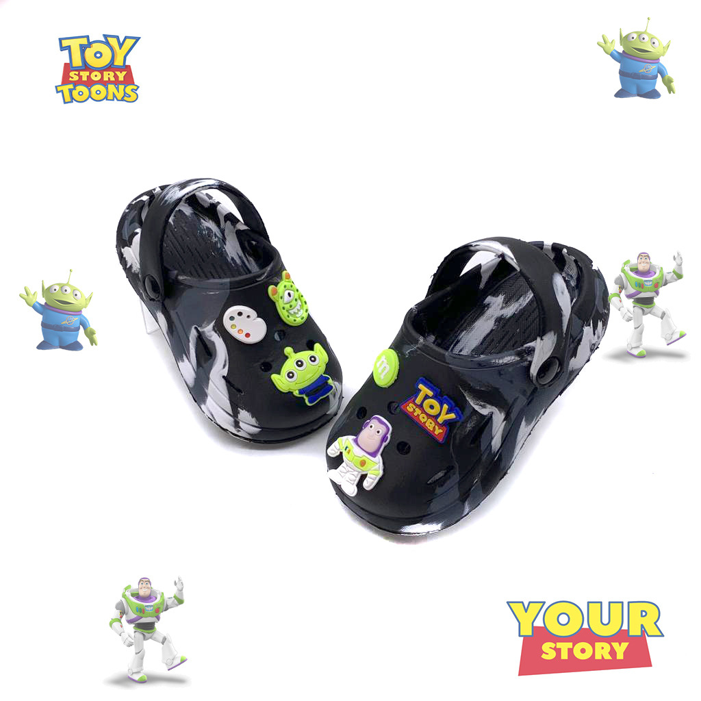 Sandal Baim Anak Stiker Toy Motif Loreng Lucu Kekinian Tali Belakang Uk.20-31