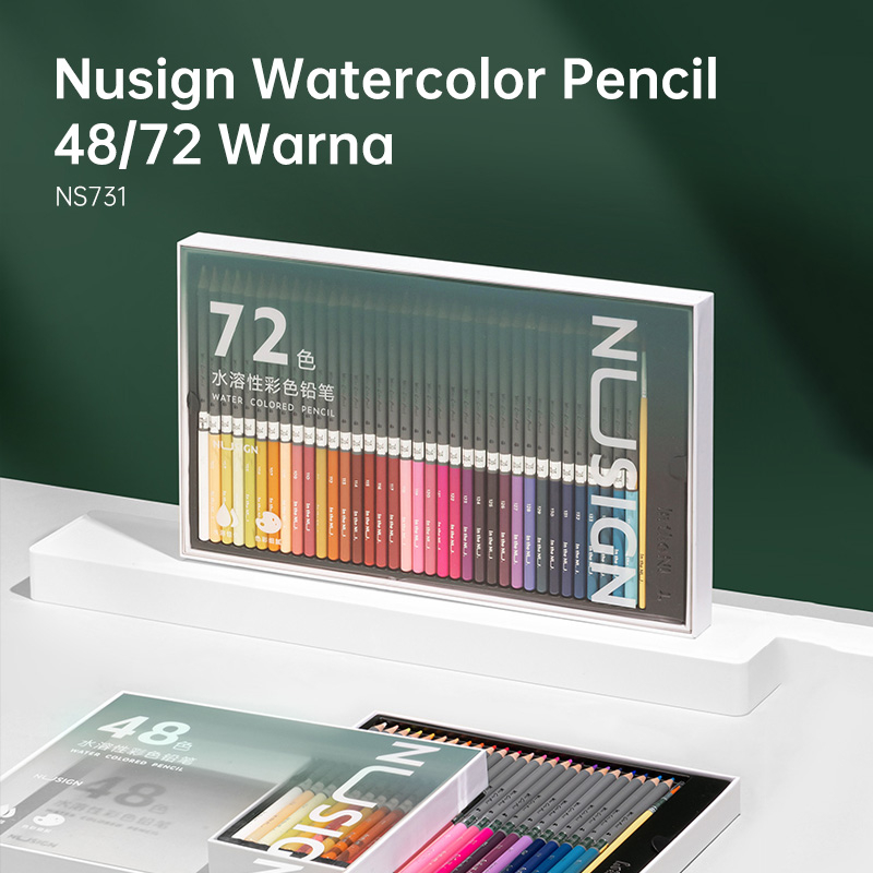 Nusign Watercolor Pencil / Pensil Warna 48 72 Warna Gratis Kuas NS731