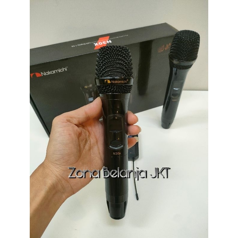 MICROPHONE MIC WIRELESS NAKAMICHI N30X DUA MIC VOKAL PORTABLE ORIGINAL
