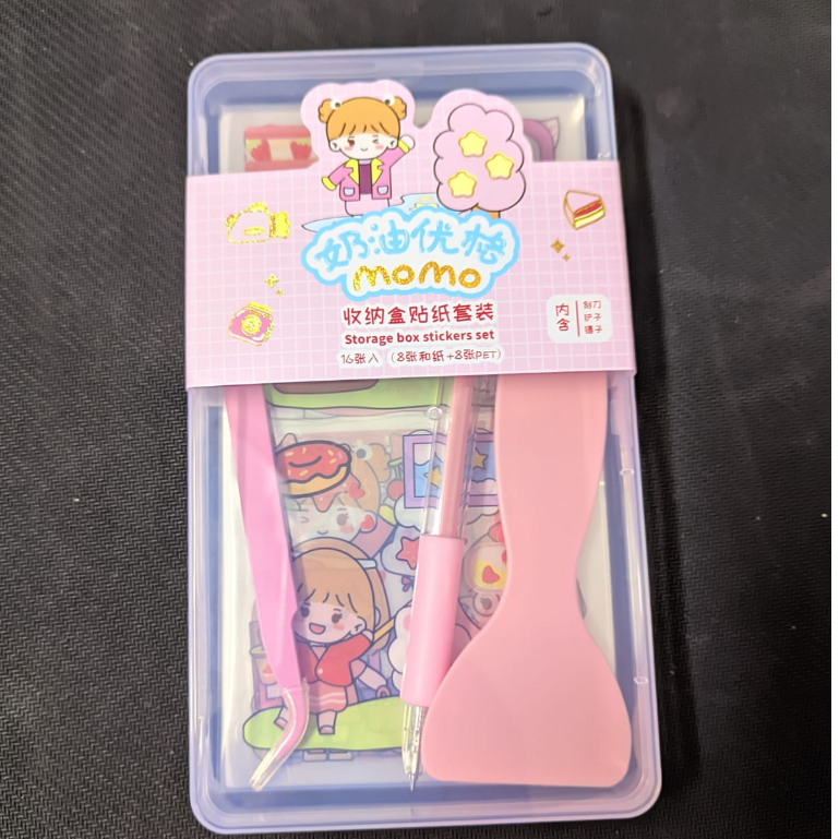 STIKER MOMO SET LENGKAP SPATULA PINSET P1SAU