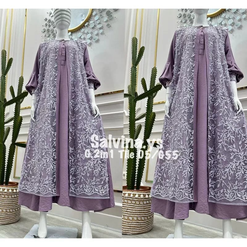 GAMIS BORDIR SALVINA YS ORIGINAL/GAMIS SALVINA YS ORIGINAL KATUN BORDIR BOLONG/AHMED STORE