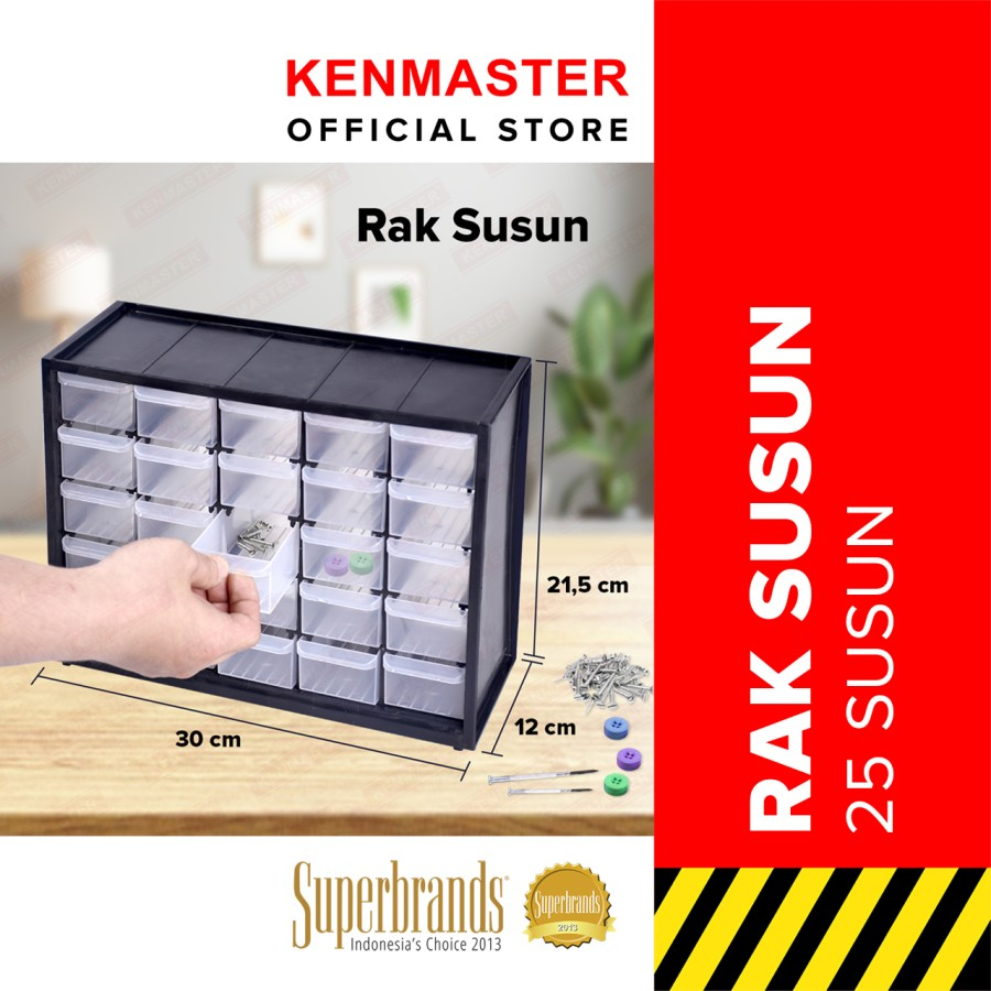 Rak Susun 25 Laci / rak spearpart 25 slot Kenmaster