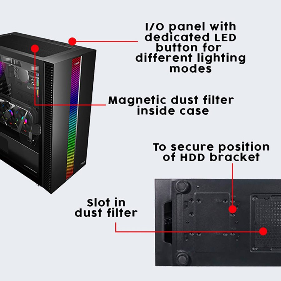 PC Case Gaming Armaggeddon Tessaraxx Apex 7 E-ATX LED Strip