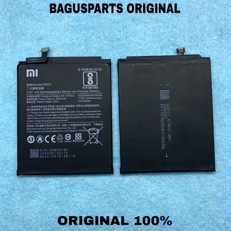 BATERAI BATU BATRAY BATRE BATERAY XIAOMI REDMI NOTE 5A BN31 ORIGINAL COPOTAN