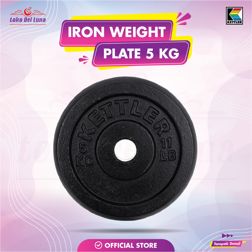 KETTLER Iron Weight Plate 5kg Piringan Barbel