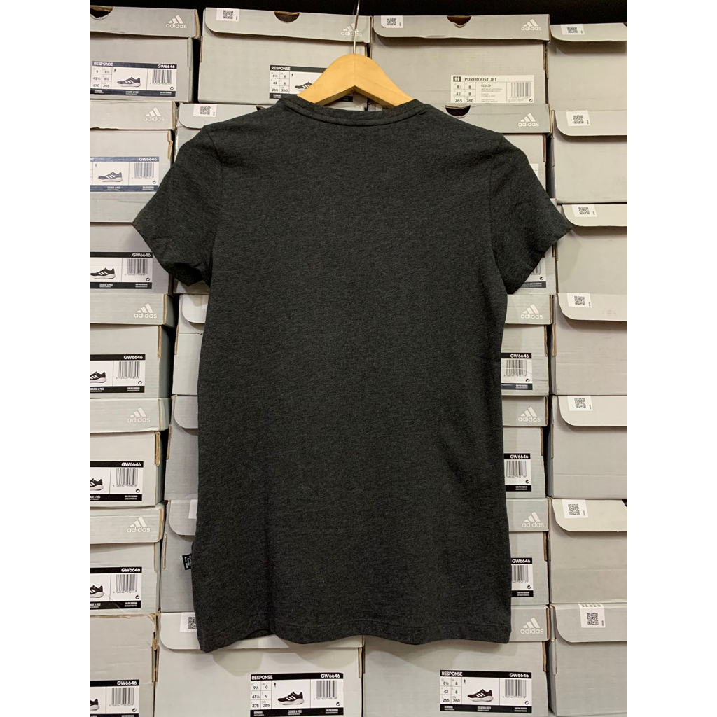 Puma ESS Logo Tee Dark Gray Heather 586774 07 Kaos Wanita Original