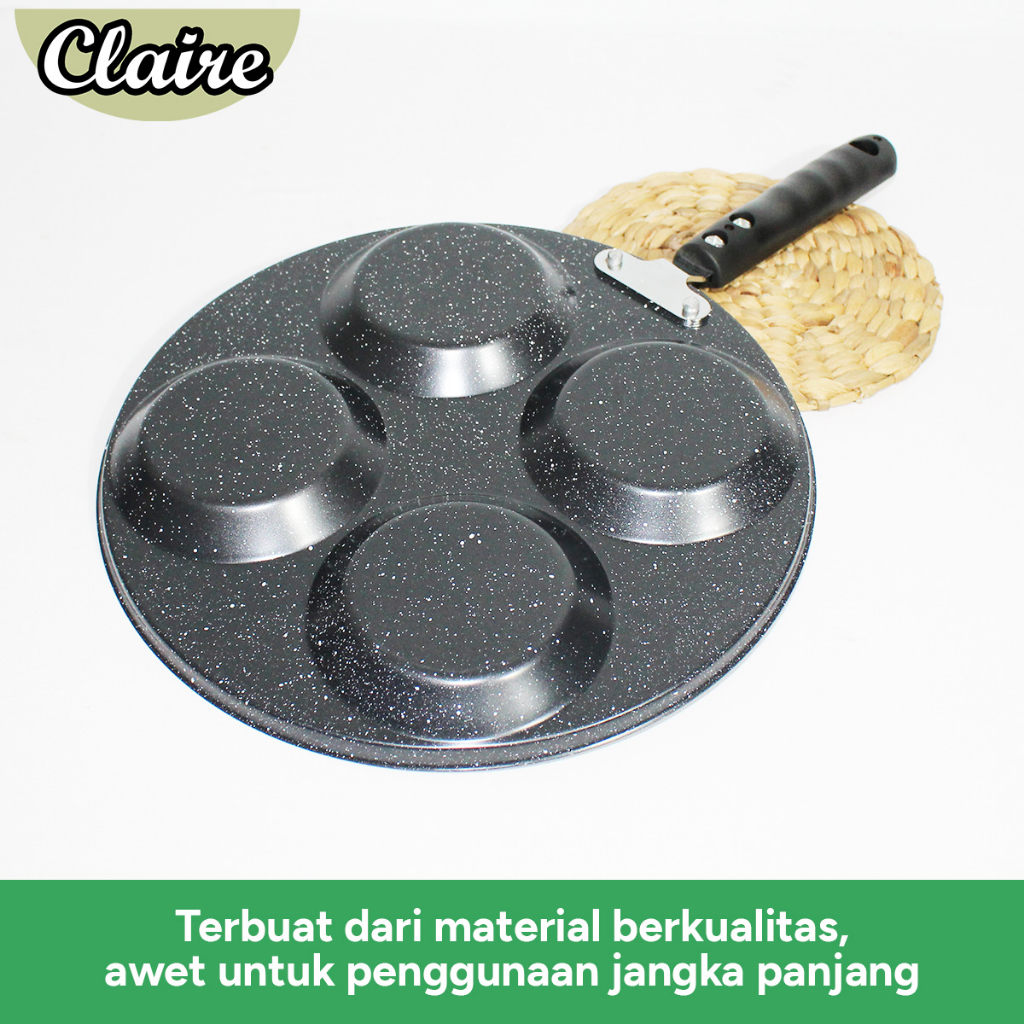 Claire Panci Wajan Penggorengan Telur, Pancake Anti Lengket / 3, 4, dan 7 Lubang / Cetakan telur