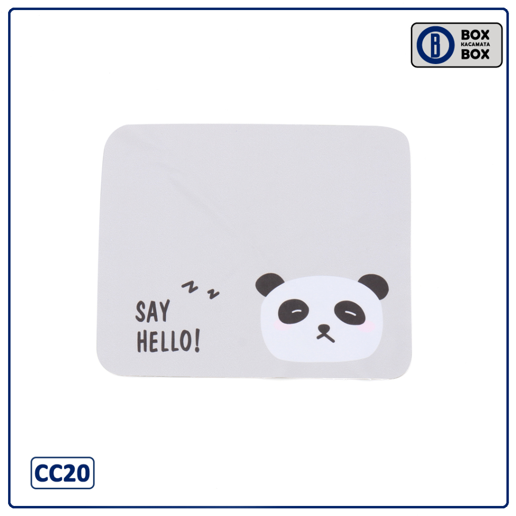 Box / Tempat Kacamata Hard Case Cepuk Magnet Motif Panda Say Hello Box + Lap Microfiber Karakter Lucu CC20