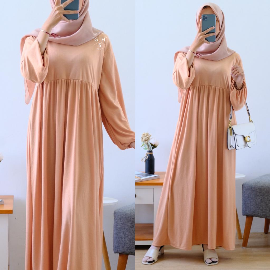 DANIS GAMIS MAXI POLOS LONG DRESS ATASAN WANITA BAHAN KAOS PREMIUM (RPA)