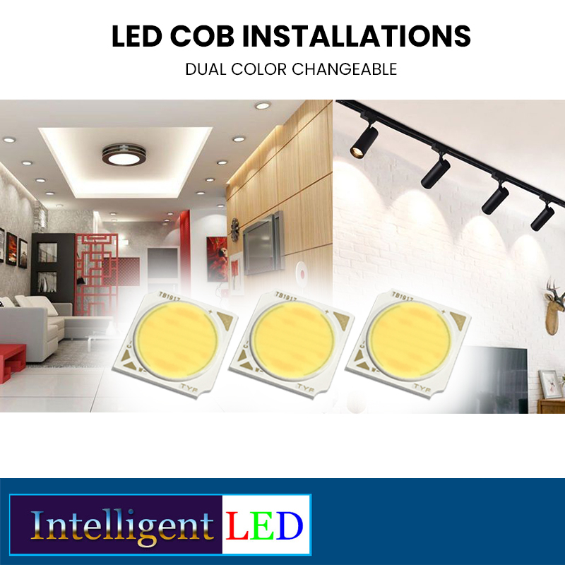 LED COB 12W+12W 2700K+6500K Dual Color Changeable 36V 320mA*2 15x15mm