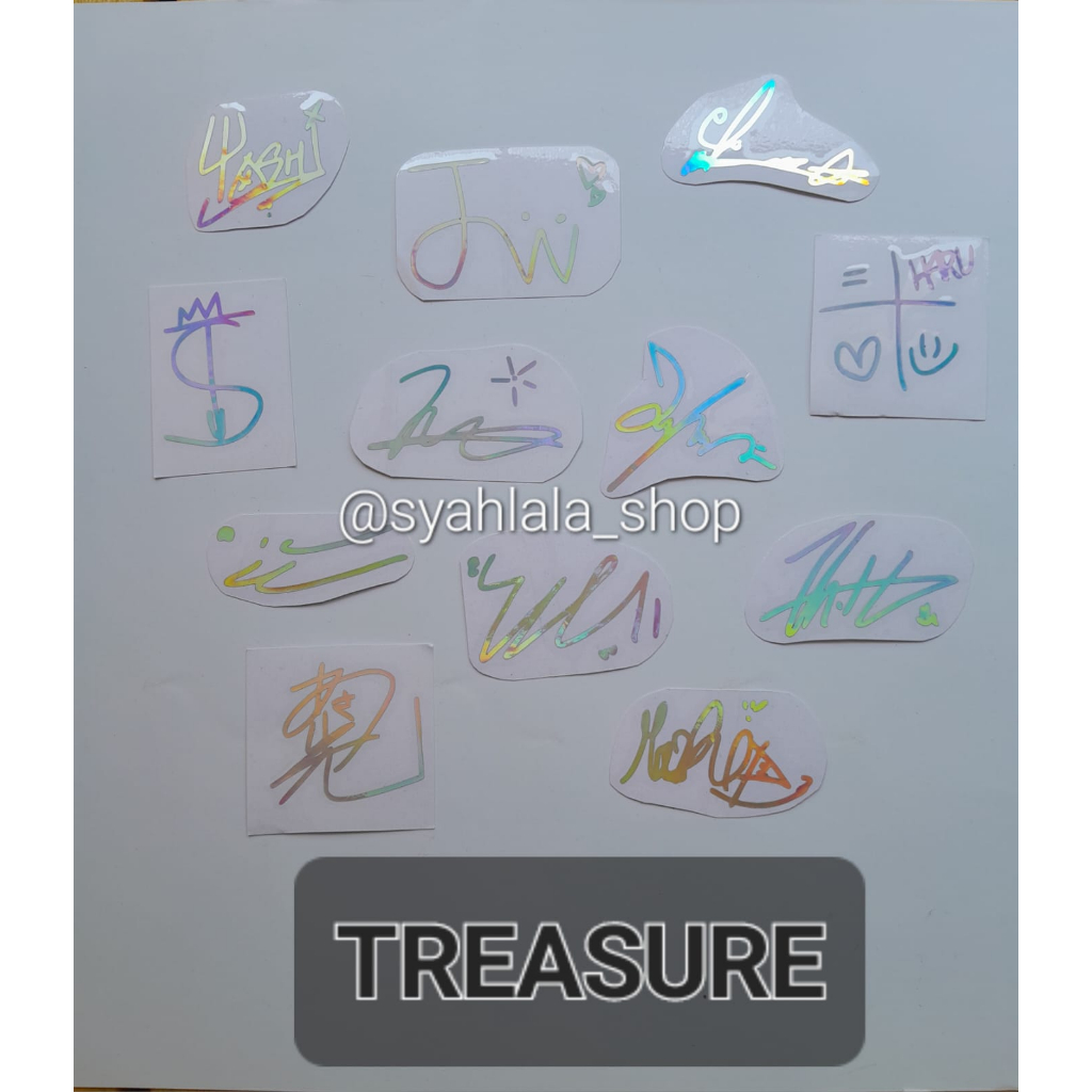 STIKER HOLOGRAM TTD TREASURE STIKER TANDA TANGAN HOLOGRAM TREASURE stiker holo tanda tangan kpop