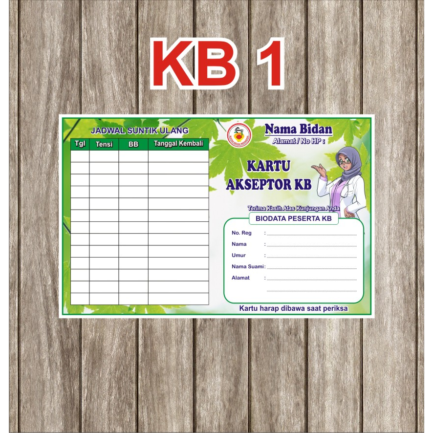 

Kartu Akseptor KB lipat 2 bolak balik