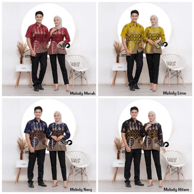 Couple Batik Modern Blouse Batik Modern Blouse Kancing Blouse Batik Couple