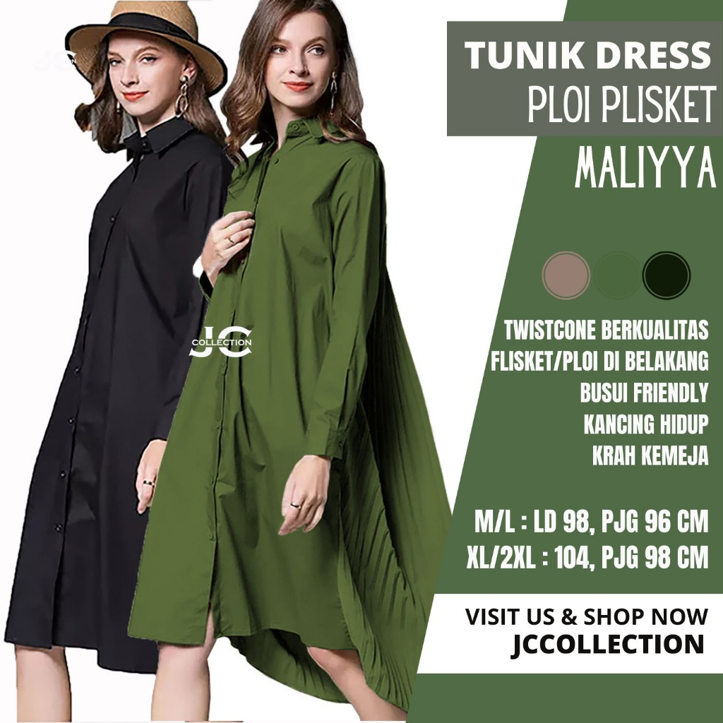 Tunik Jumbo Lengan Panjang Maliya - JCCollections