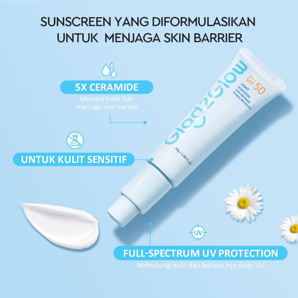 [MS][BPOM] GLAD2GLOW SUNSCREEN SERUM ULTRA LIGHT SPF50 30G