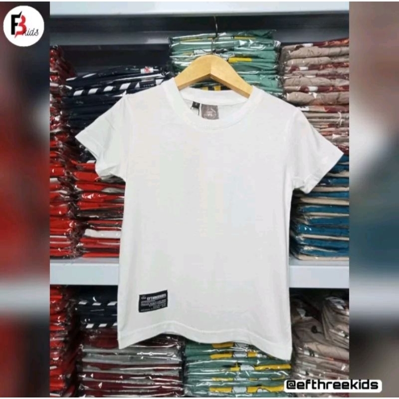Kaos anak Distro 1-12 tahun putih polos
