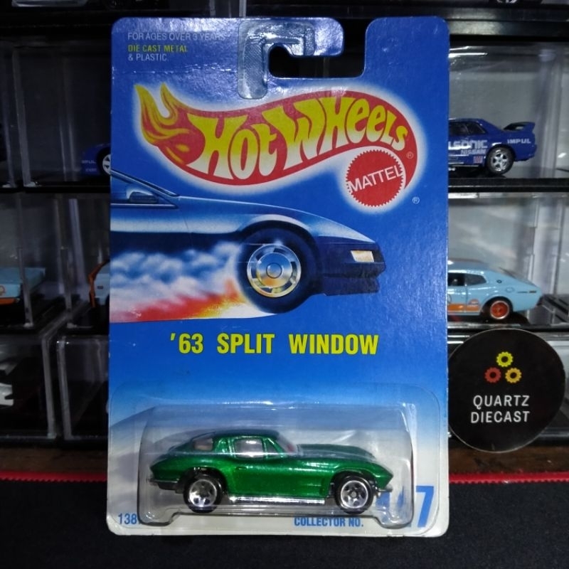 Hot Wheels Bluecard 63 Split Window Corvette Hijau Metalik