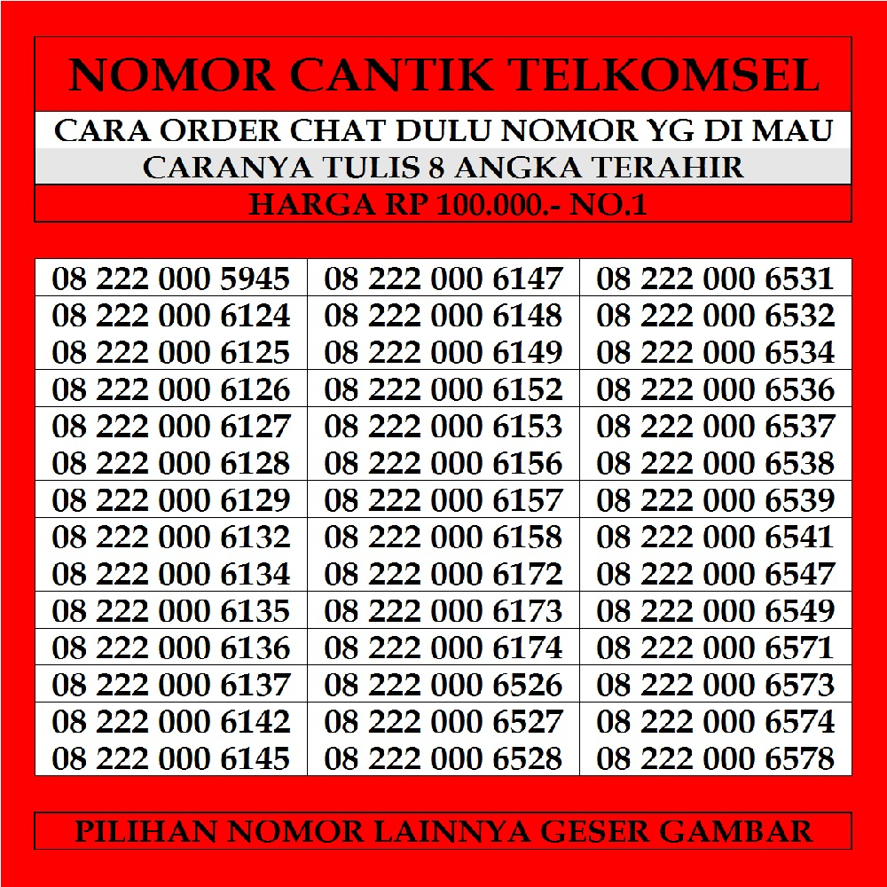 Nomor Cantik Simpati loop Lp Varian Kartu Perdana  Telkomsel