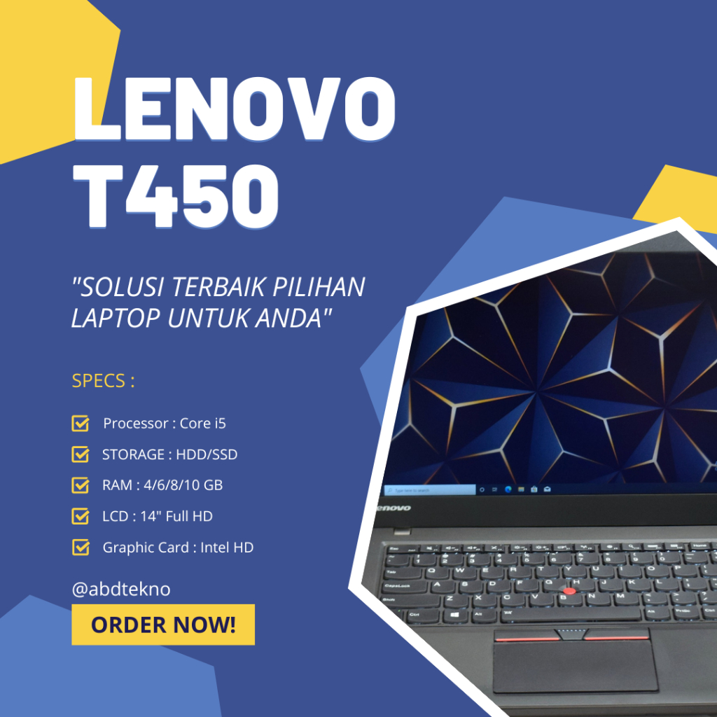 LAPTOP THINKPAD T450 - CORE i5 - SPEK GAHAR