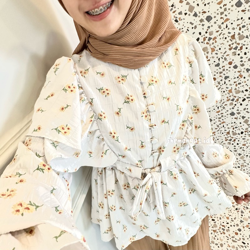 (BISA COD) NAMY BLOUSE CRINKLE VINTAGE KOREANLOOK BY SHEMANGAT ID