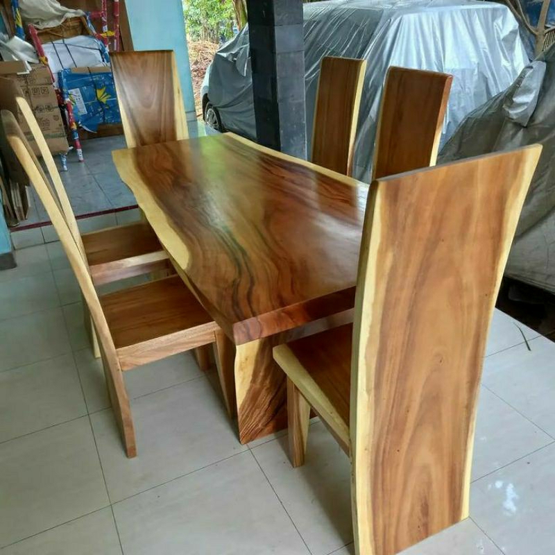 Meja makan kursi blok