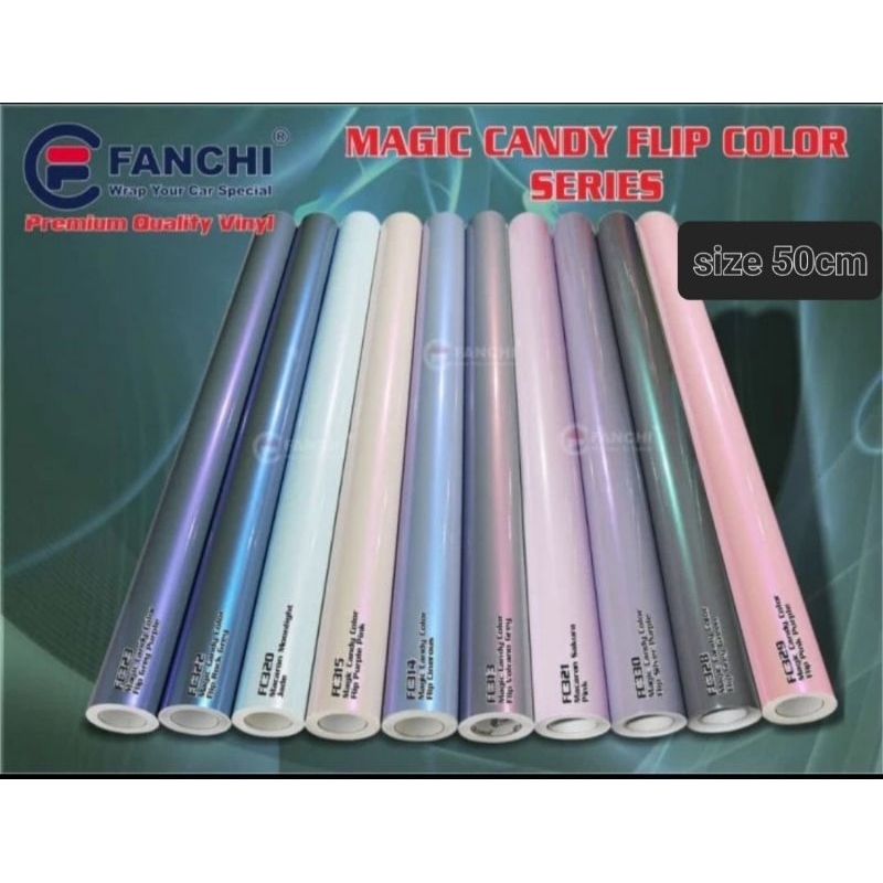 50cm Sticker Fanchi Magic Candy Flip Color Series Premium Wrap per 50cm