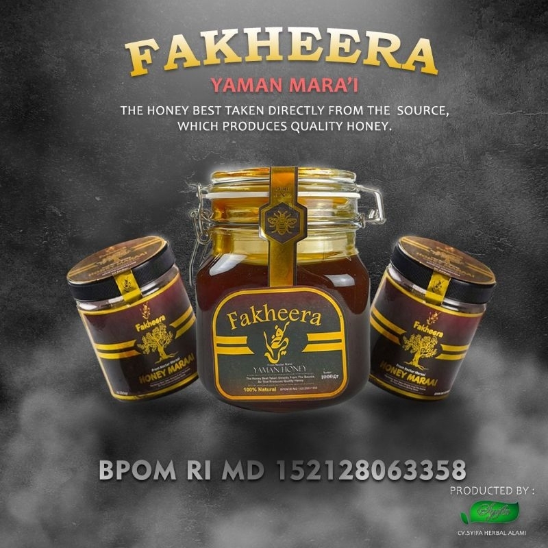 

Madu yaman fakheera mara'i berat bersih 1 kg, berat total produk 1400 G
