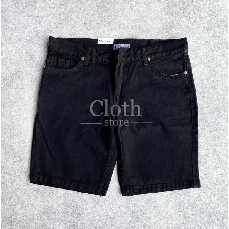 Celana jeans pendek polos pria