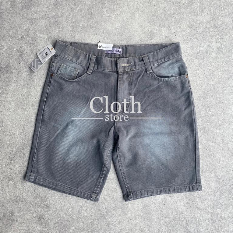 Celana jeans pendek polos pria