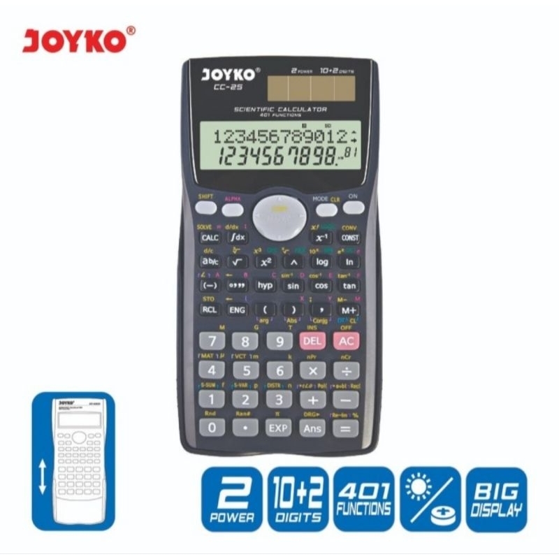 

Scientific Calculator / Kalkulator Ilmiah Joyko CC-25 / 401 Functions