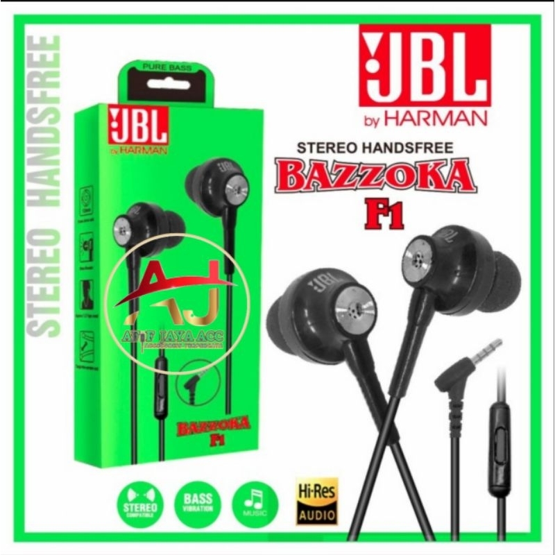 Headset,/heandsfre JBL- BAZZOKA F1 STEREO XTRA BASS SUARA BASS