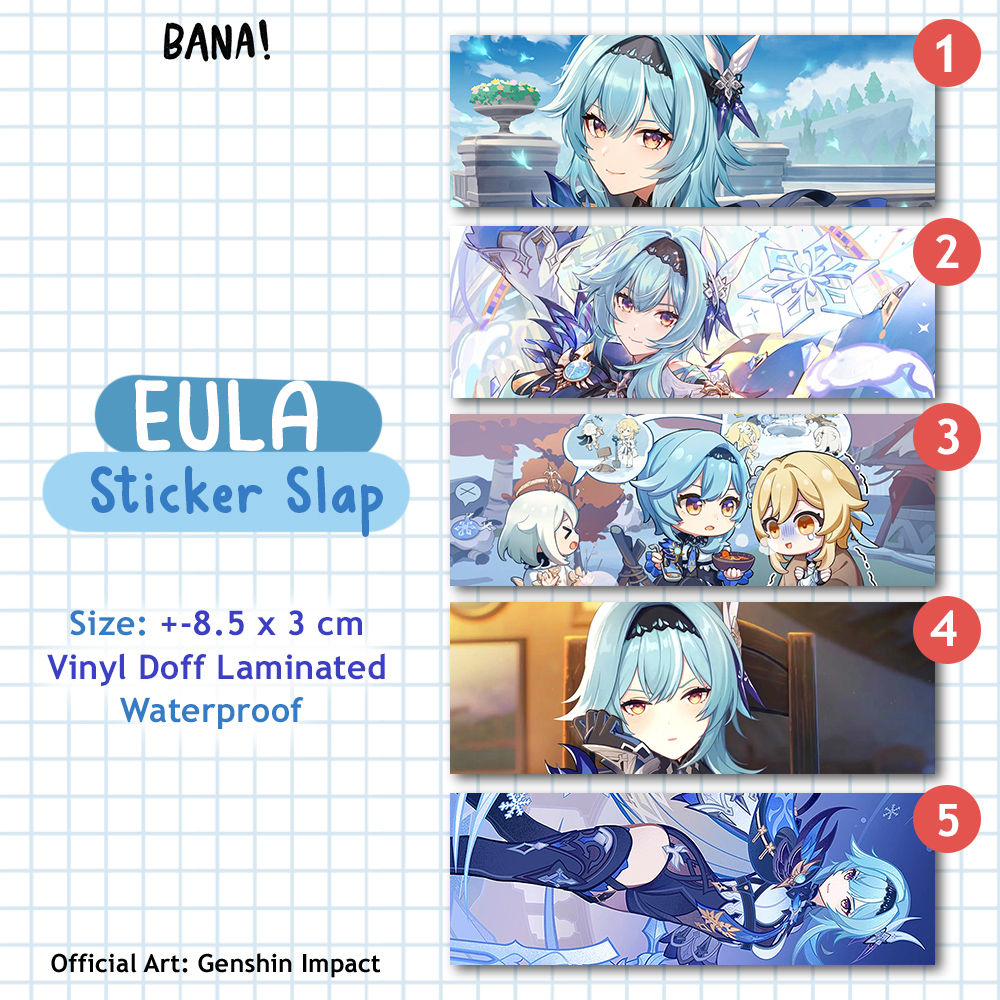 Stiker Slap Eula Genshin Impact Waterproof Bijian | BANA