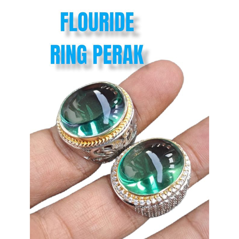 BATU PERMATA NATURAL FLOURIDE RING PERAK CUSTOM