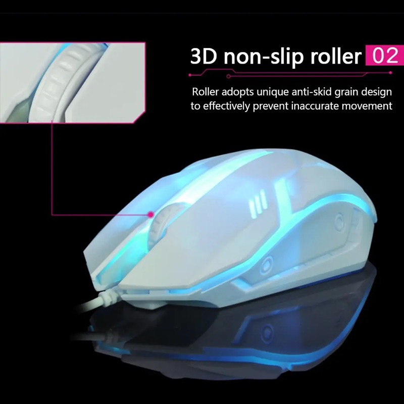 ELITEE MOUSE GAMING WIRED RGB LED PROFESIONAL GLOWING RAINBOW BACKLIGHT MOUSE GAME