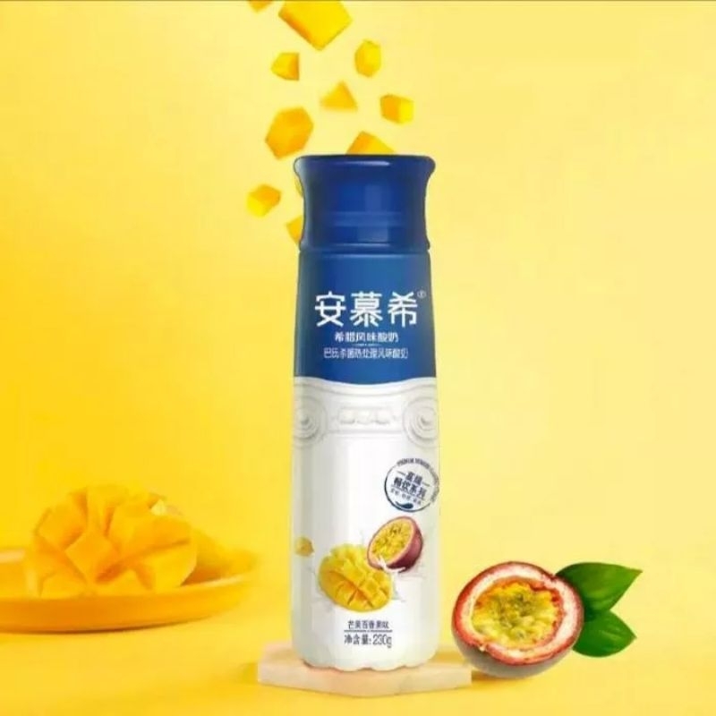 Susu Anmuxi yogurt Rasa original Strawberry Markisa 230ml
