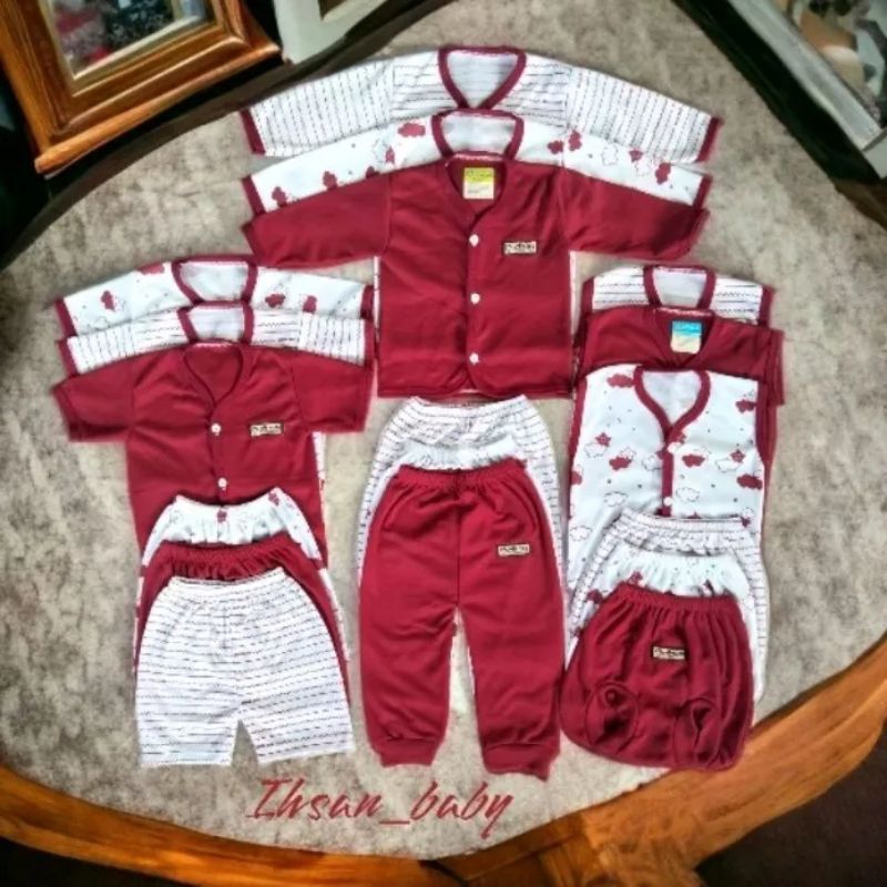 paket hemat baju/celana bayi 0-3 bulan 9 setel (18 pcs) aristababy