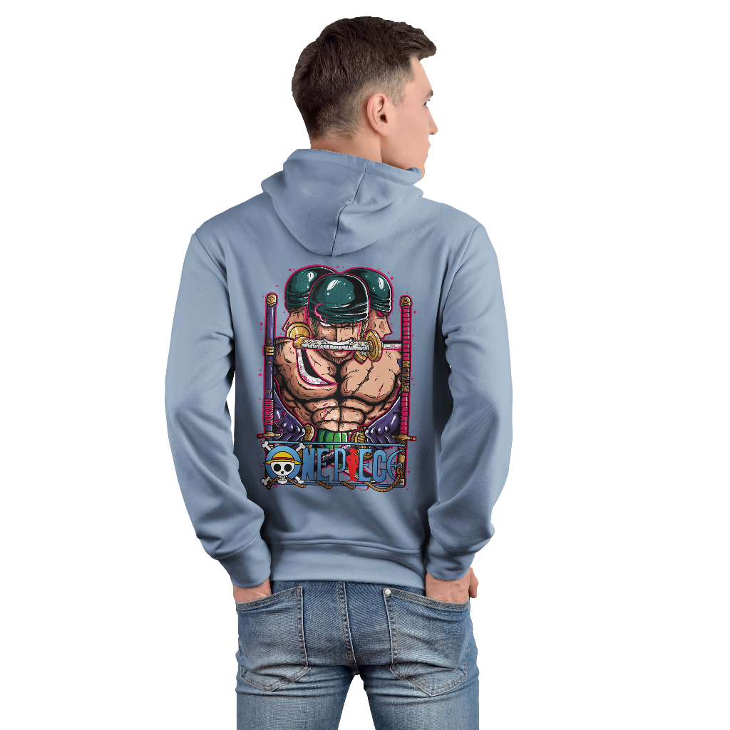 DEZIROSE Hoodie Jumper One Piece Zoro (Sablon) Size M-XXL ( Pria &amp; Wanita ) Anime