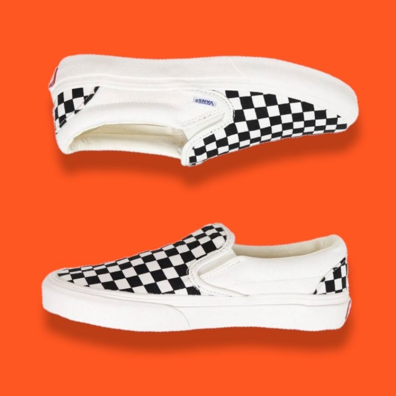 [BISA COD] VANS SLIP ON OG CHEKERBOARD BLACKWHITE PREMIUM